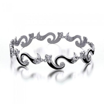 Celtic Knotwork Silver Earrings with Multi Stone TBL122 - Jewelry